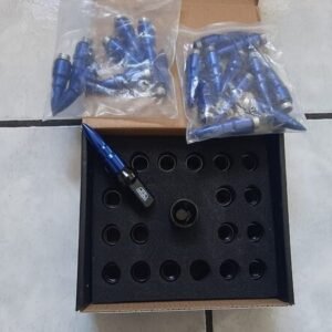 Tuercas de ACERO 12x1.25 azules PUNTA de aluminio