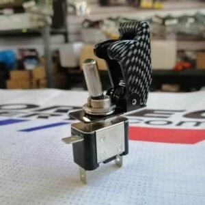 Switch con luz led y tapa simula Fibra de Carbono (12V-20A)