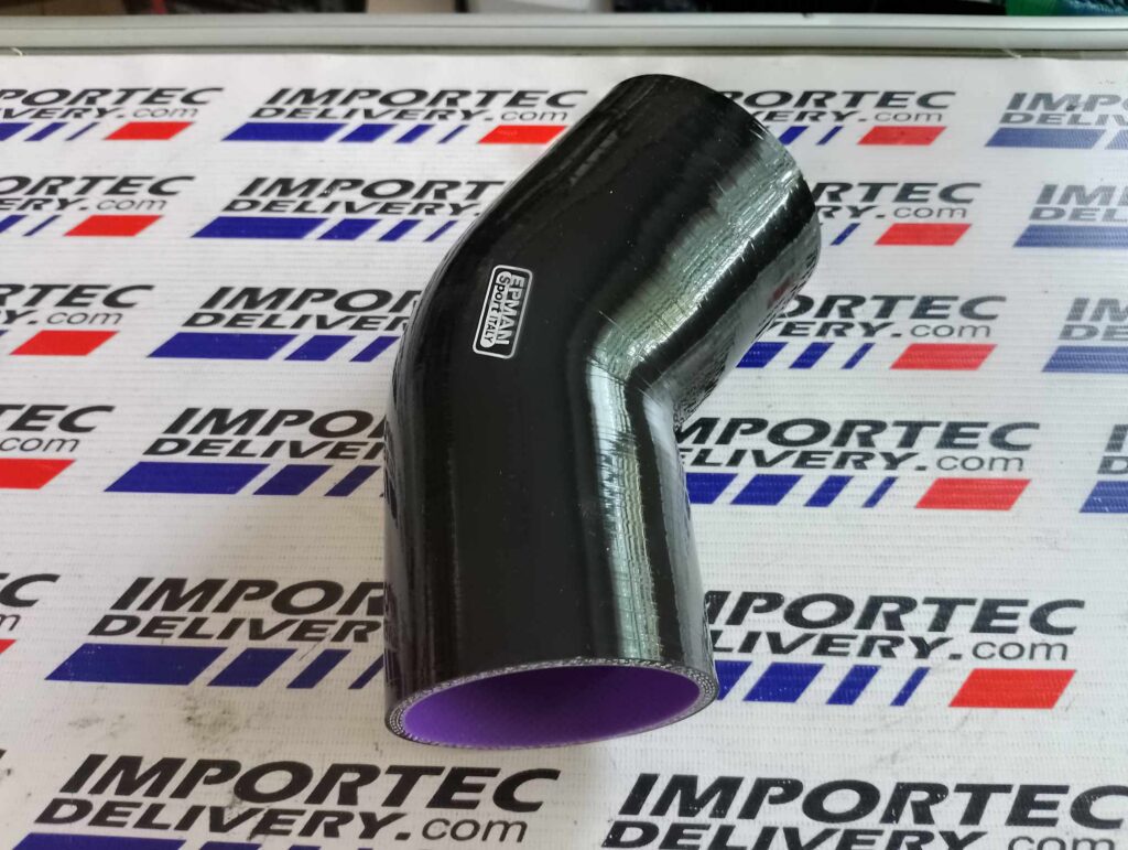 Acople 76mm 3" curvo a 45 grados