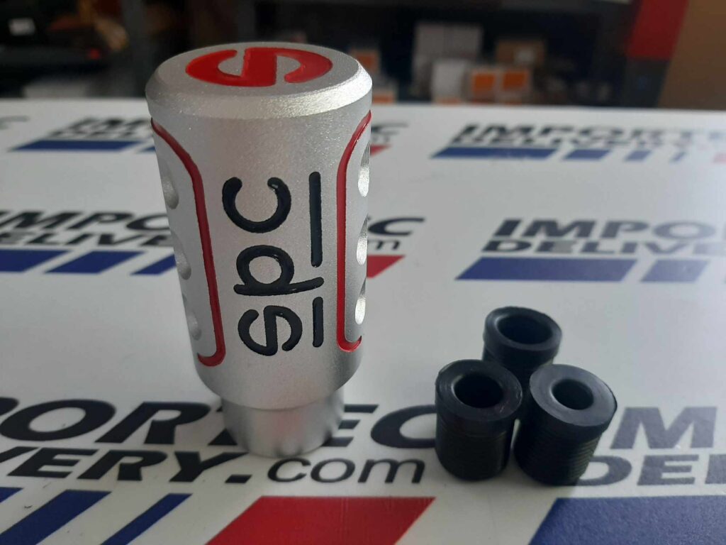 Pomo SPARCO 8.5cms plateado con rojo