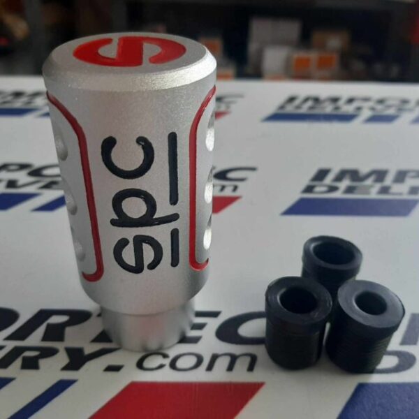 Pomo SPARCO 8.5cms plateado con rojo