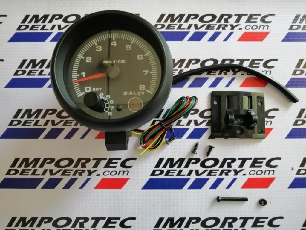 Tacómetro genérico 3 1/4 12v c/shift light Negro - Image 2