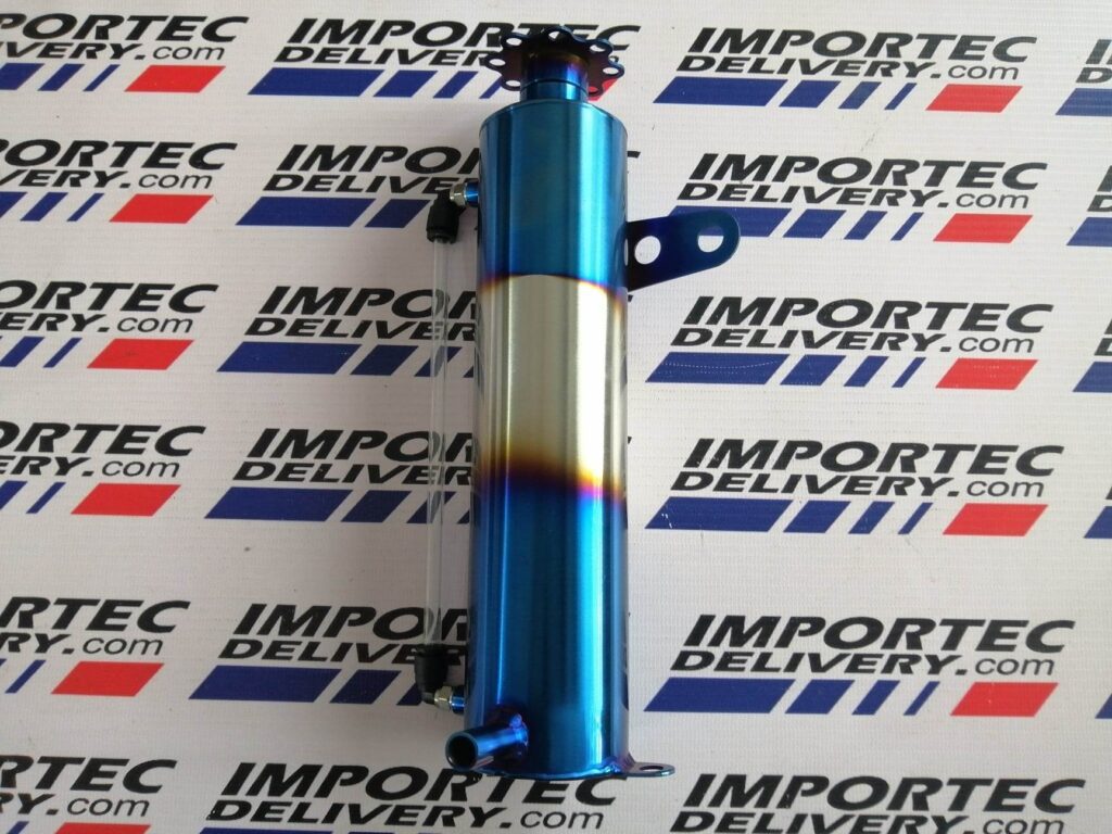 Depósito universal de aluminio para líquido refrigerante de motor de 400ml, color Burnt Blue