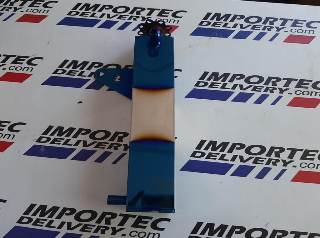 Depósito universal de aluminio para líquido refrigerante de motor de 500ml, color Burnt Blue