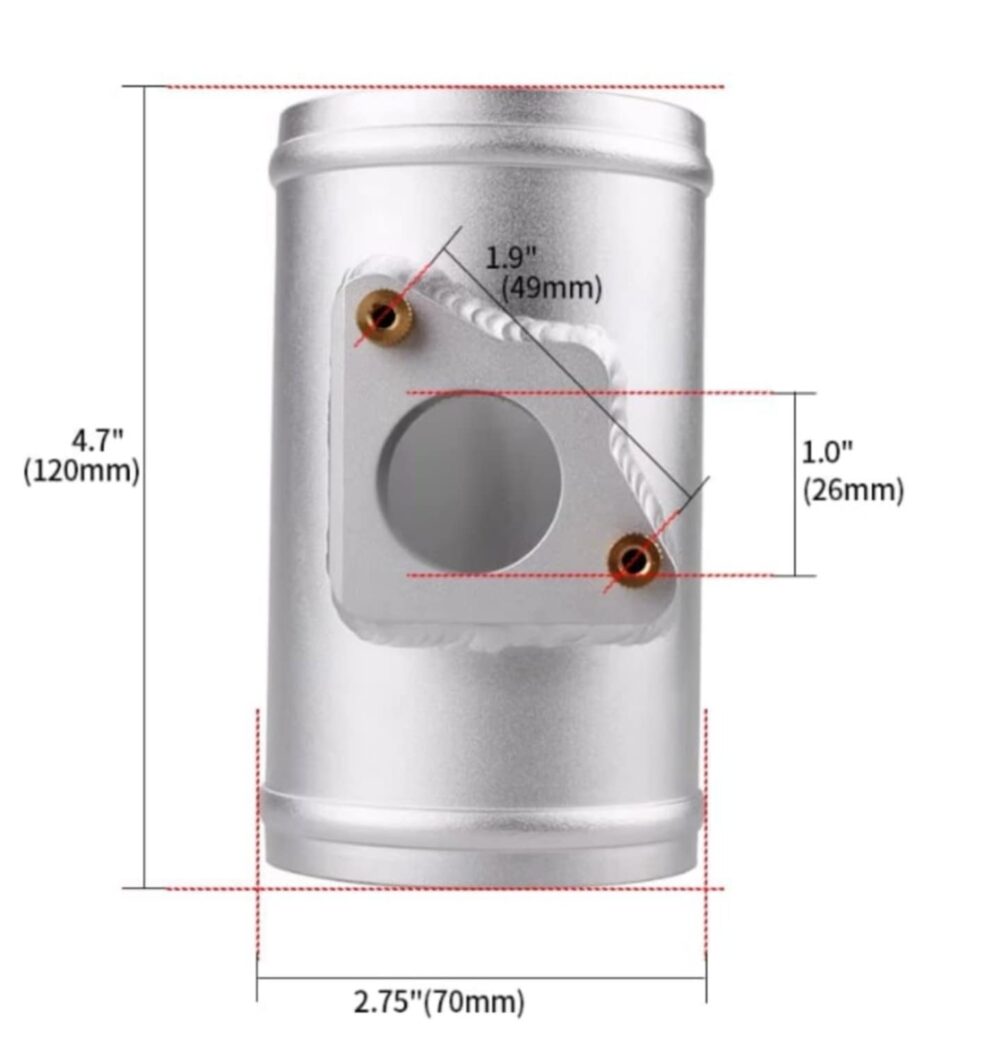 Adaptador de aluminio 2.75″ para sensor MAF #2 - Image 2