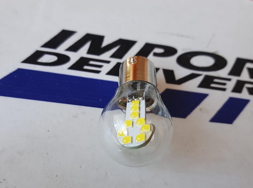 Foco 1073/1034  de 1 y 2 contacto base metálica Blanco Vidrio NORMAL