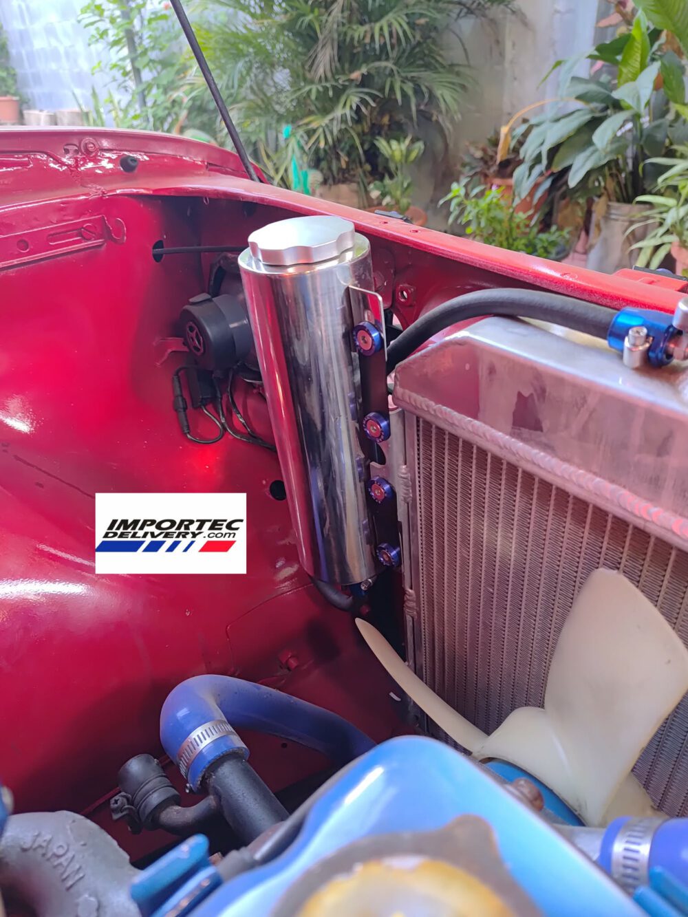 Depósito universal de aluminio para líquido refrigerante de motor 900ml, plateado