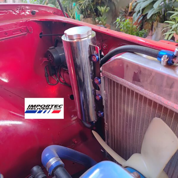 Depósito universal de aluminio para líquido refrigerante de motor 900ml, plateado