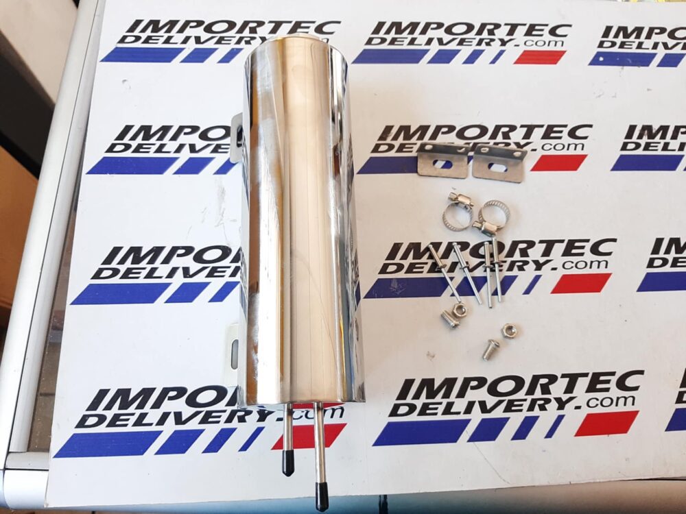 Depósito universal de aluminio para líquido refrigerante de motor 900ml, plateado