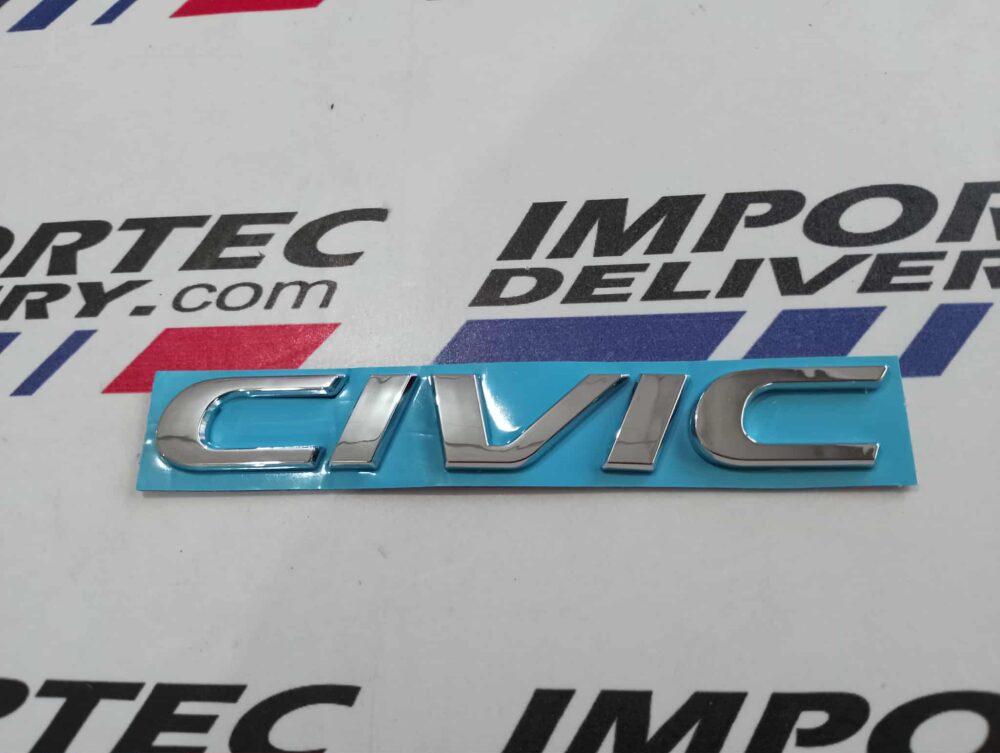 Emblema de Civic para baúl Plateado Plástico 135mmx20mm