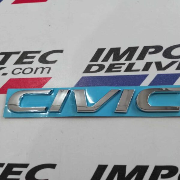 Emblema de Civic para baúl Plateado Plástico 135mmx20mm