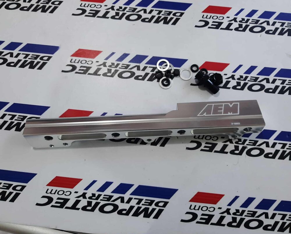 Riel para gasolina AEM para B16-B18 plateado